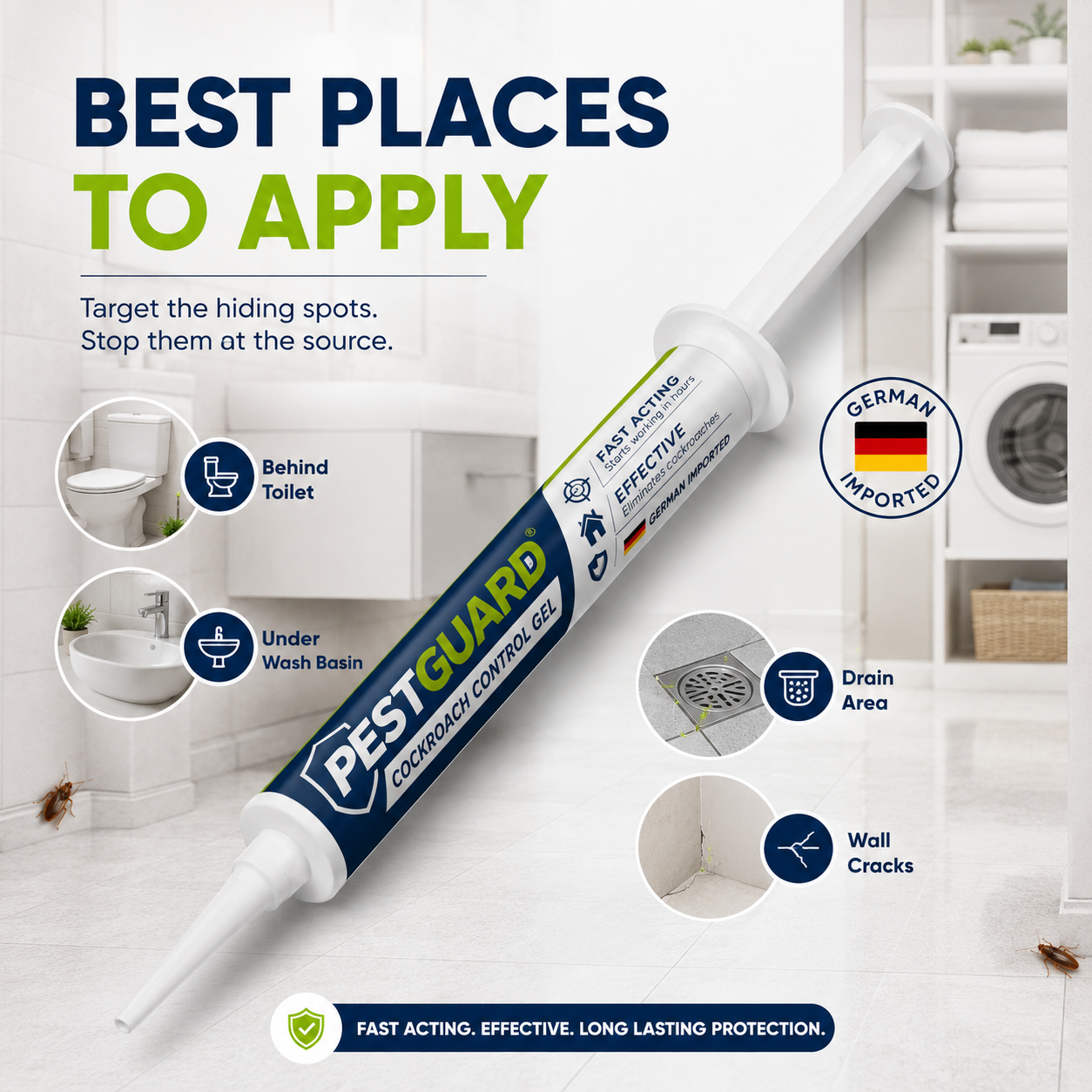 🪳✨ German Imported Roach Control Gel – Fast Acting Roach Control for Kitchen, Home & Office