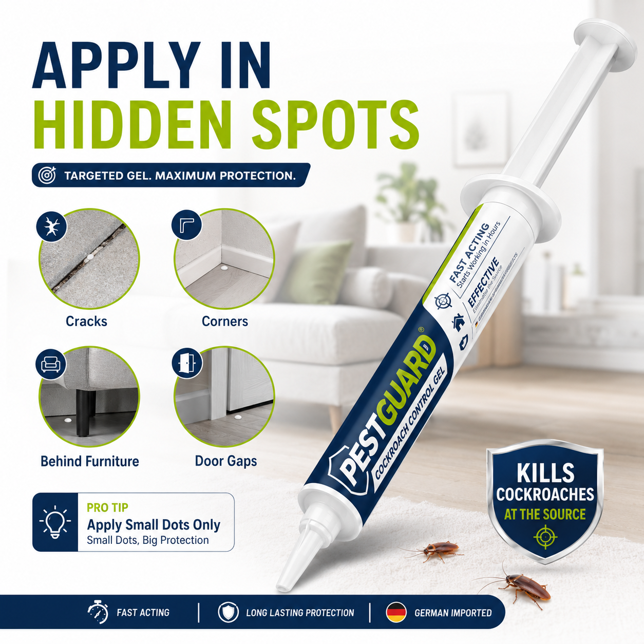 🪳✨ German Imported Roach Control Gel – Fast Acting Roach Control for Kitchen, Home & Office