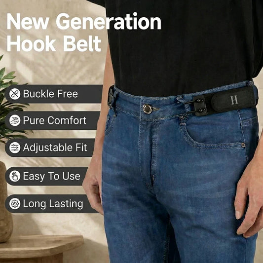 🔥 Adjustable Buckle-Free Hook Belt