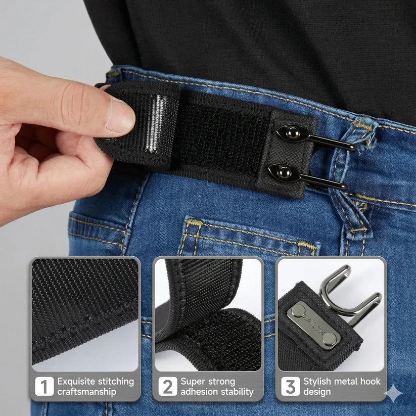 🔥 Adjustable Buckle-Free Hook Belt