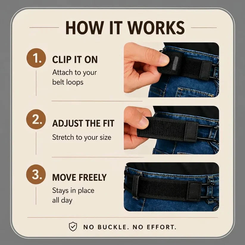 🔥 Adjustable Buckle-Free Hook Belt